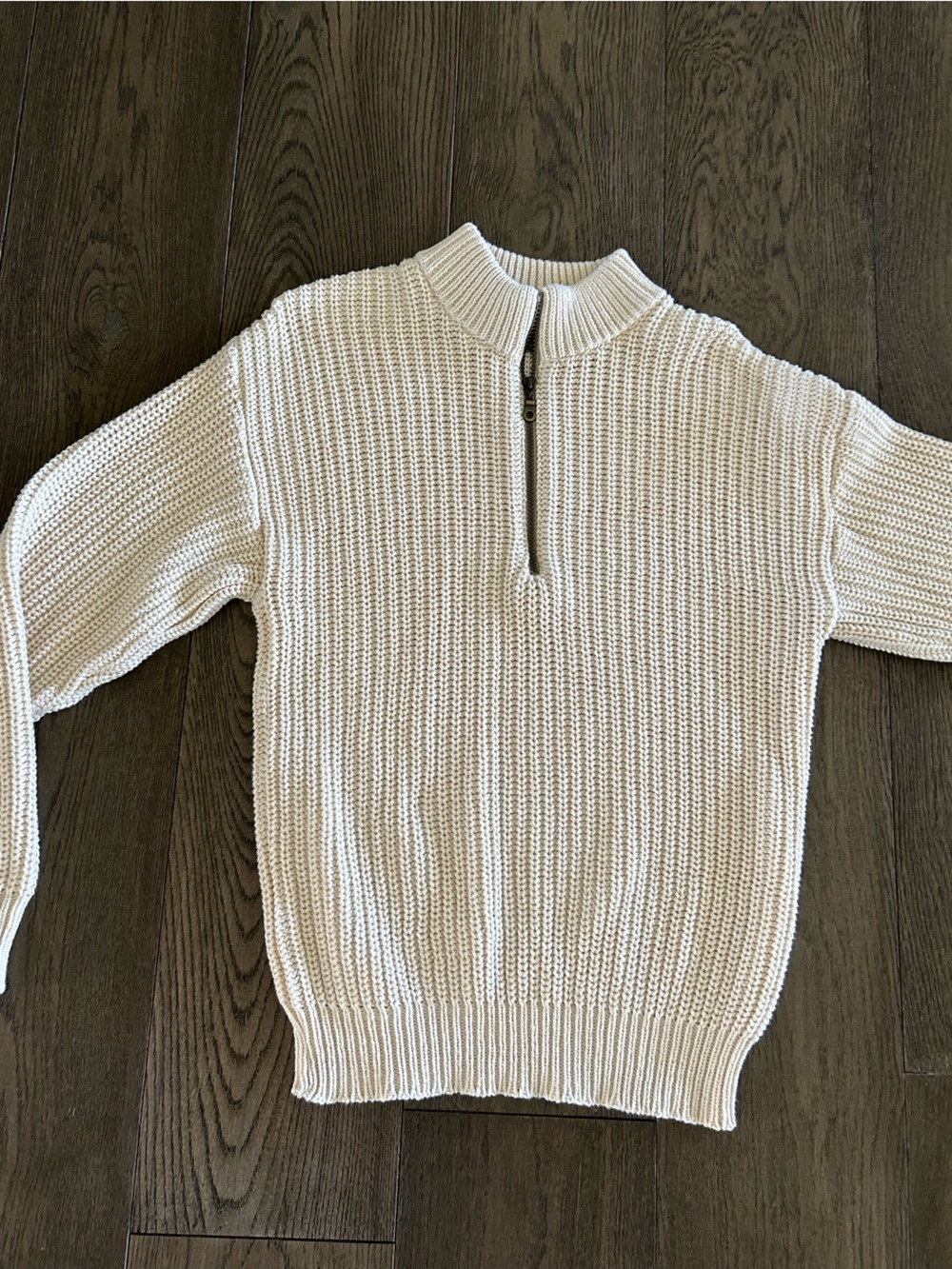 Orvis Cream Half-Zip Knit Fishermans Sweater - S